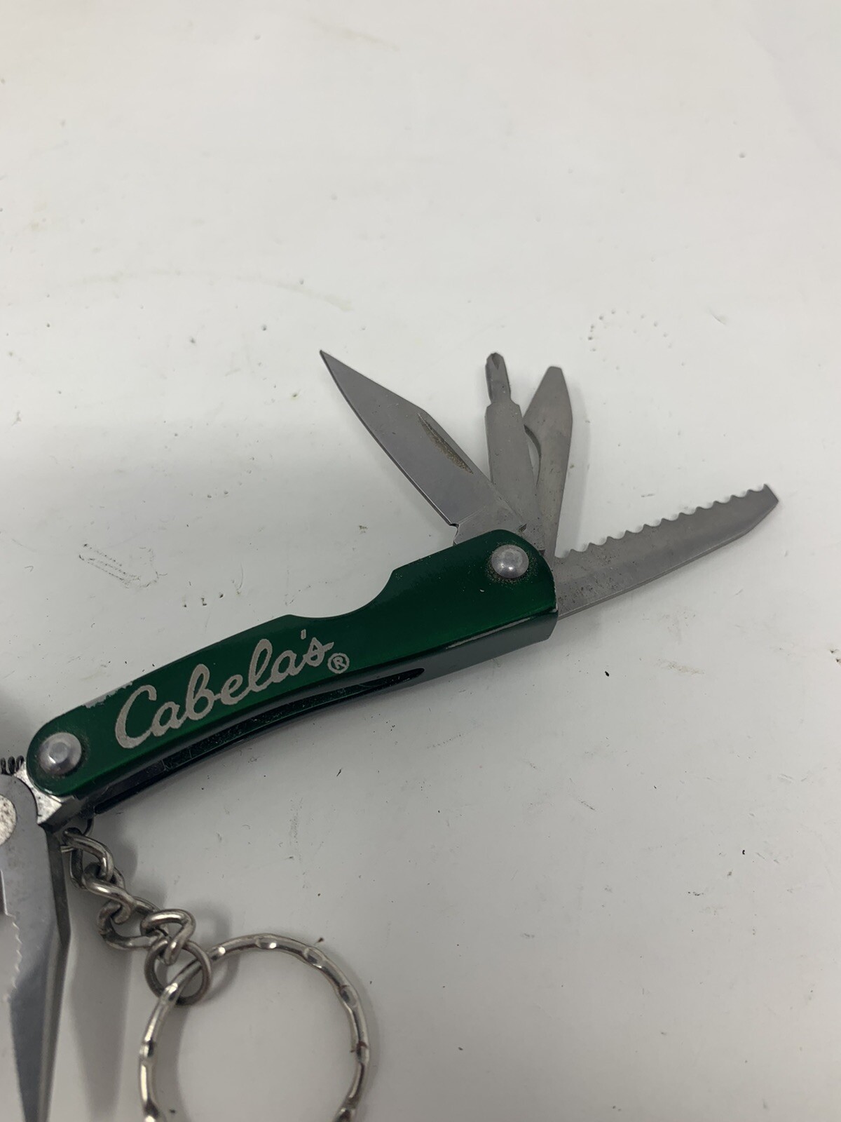 Cabela’s Mini Multi-Tool with LED Light & Case – Knife Pliers Screw Driver Saw