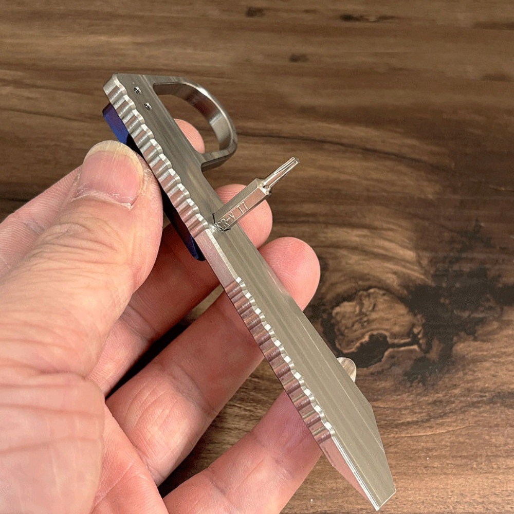 EDC Titanium Pry Bar Crowbar Wrench with Pocket Clip Outdoor Camping Multi Tools
