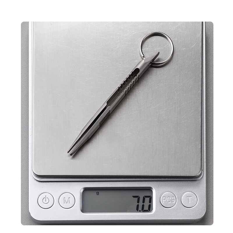 Mini Lightweight Titanium Alloy Keychain Tweezers Pry Bar Portable Outdoor EDC