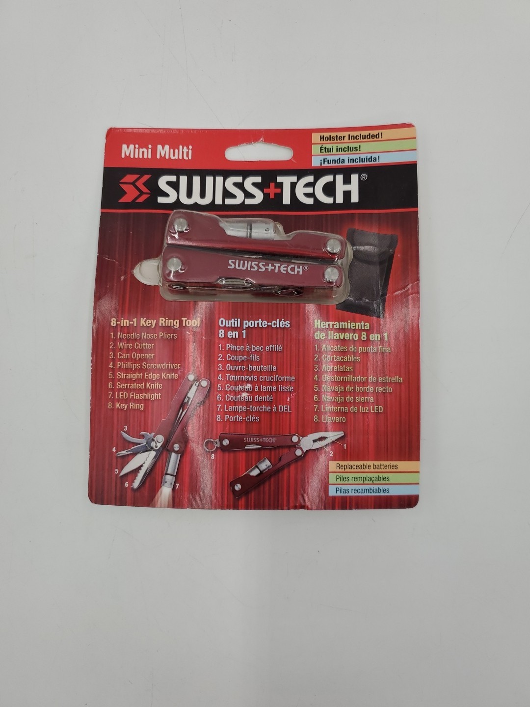 Swiss+Tech ST35000 Metallic Maroon 8-in-1 Mini Pocket Multitool for Camping S…