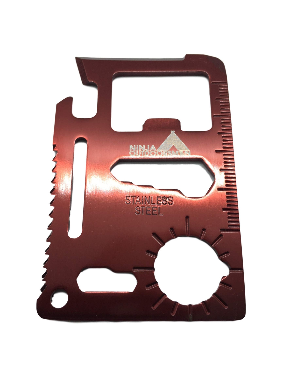 5 Pack Red Rsman 11 In 1 Stainless Steel Credit Card Pocket Sized Survival Mul