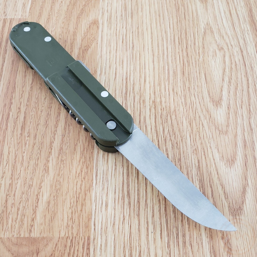 TB Outdoor French Army Camp MultiTool Knife Small Blade Green ABS Handle TBO056