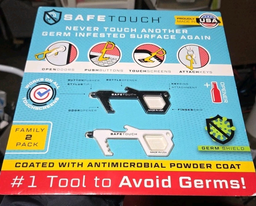 SafeTouch Hygiene Multi-Tool Works on Touch Screen Made in USA (2 Pack)