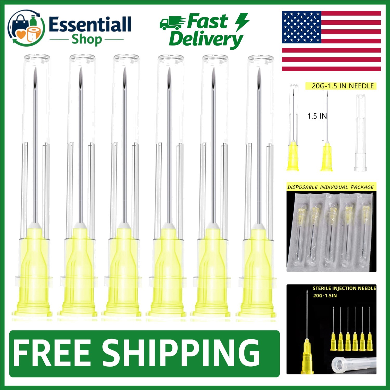 100pcs Stainless Steel Dispensing Needles – 20G 1.5 Inch Precision Tools