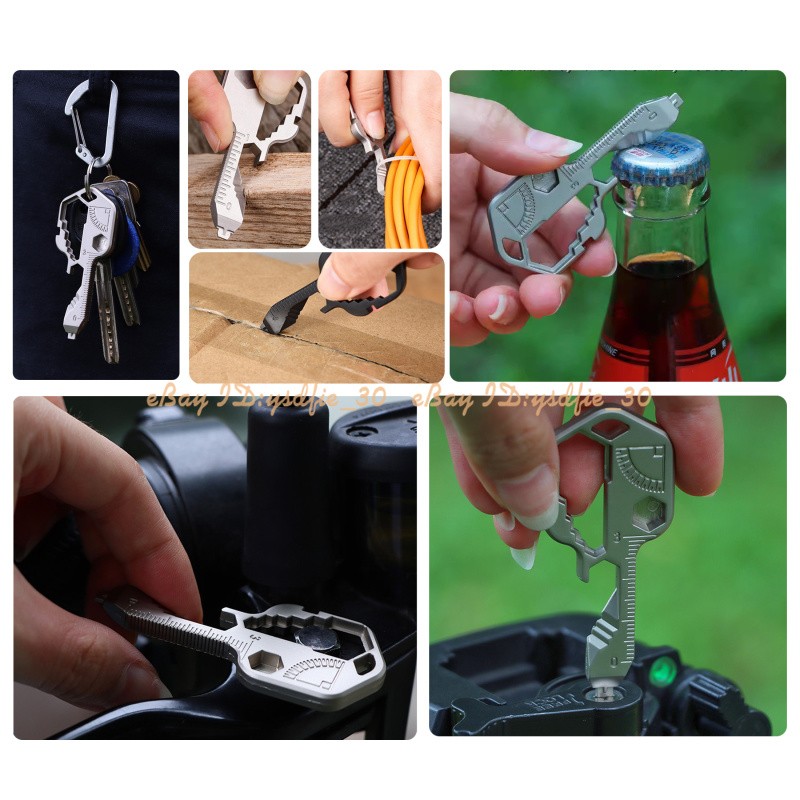 EDC Multi-tool Function Keychain Pocket Tool Beer Bottle Opener Wrench