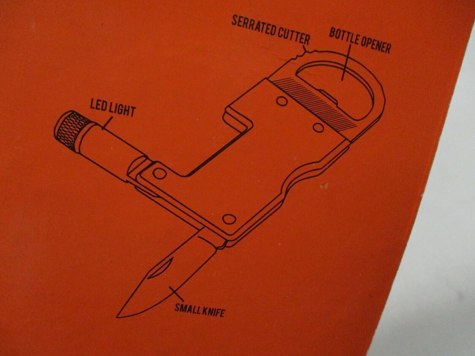 MULTI-FUNCTION BOTTLE OPENER EDC TOOL KNIFE FLASHLIGHT CUTTER SURVIVAL CARRY