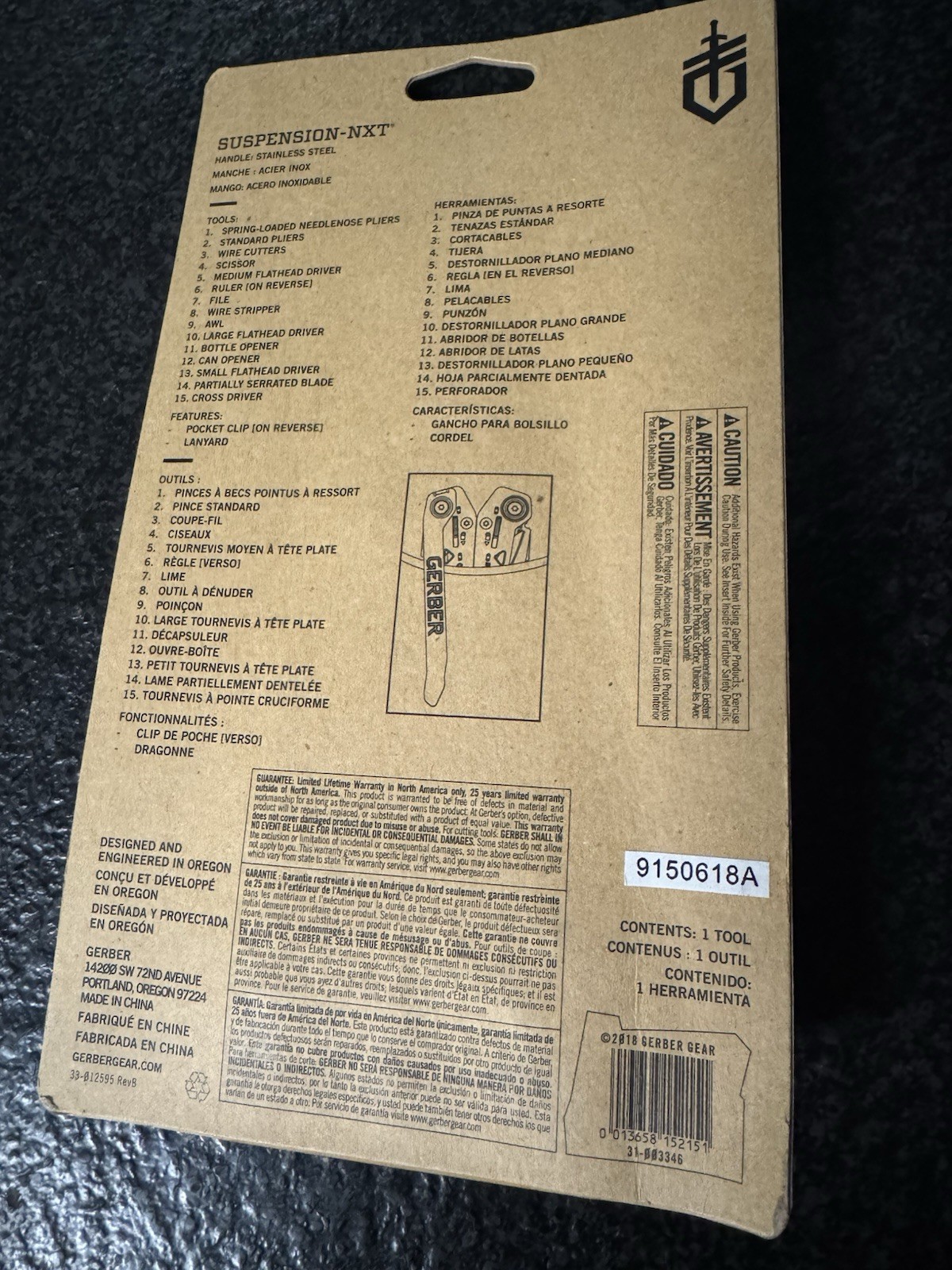 Gerber Suspension-NXT Stainless Steel Multi Tool 15 Tools 31-003889 NEW