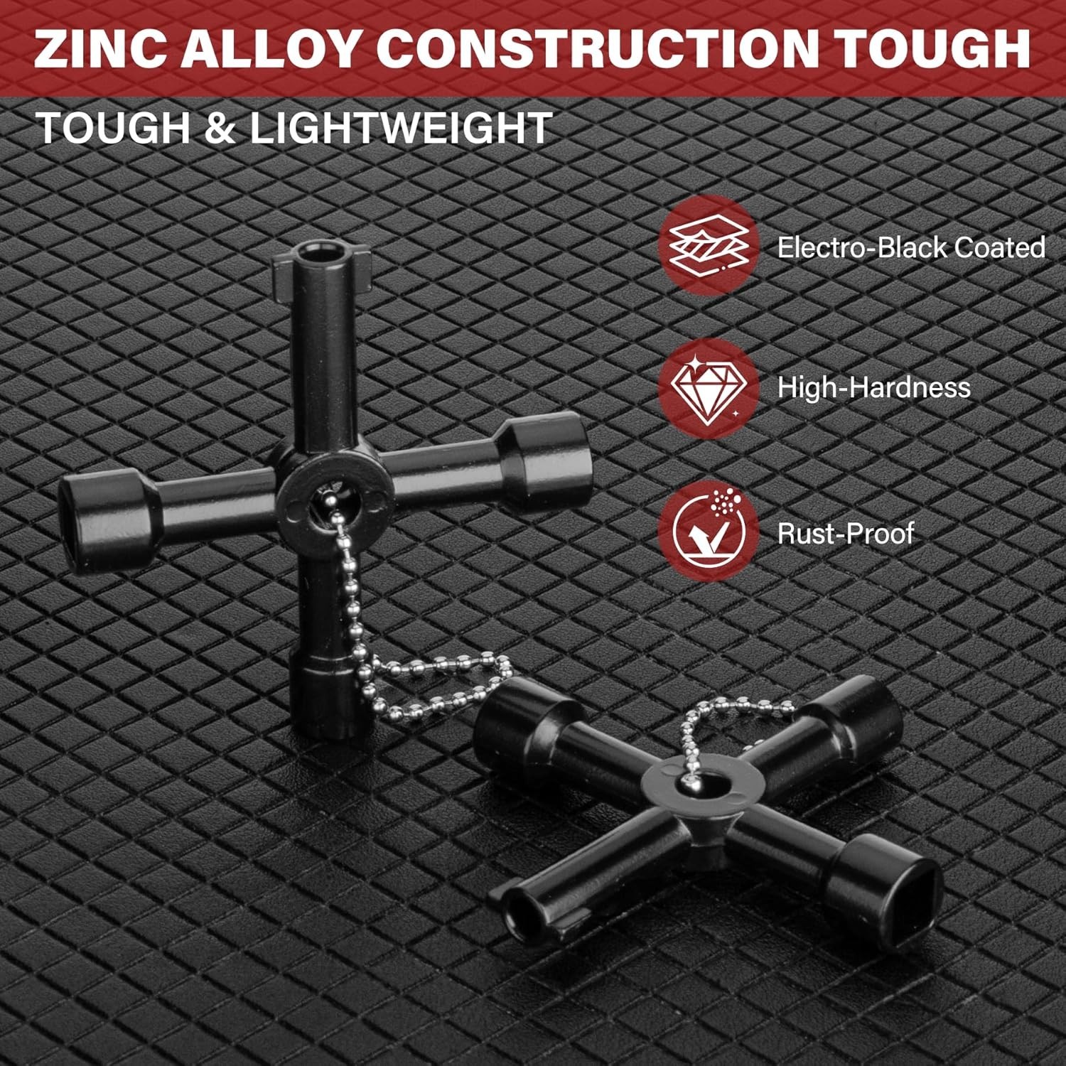 2 Pack Multi-Functional 4 Way Water Keys – Ideal for Plumbers and Electricians