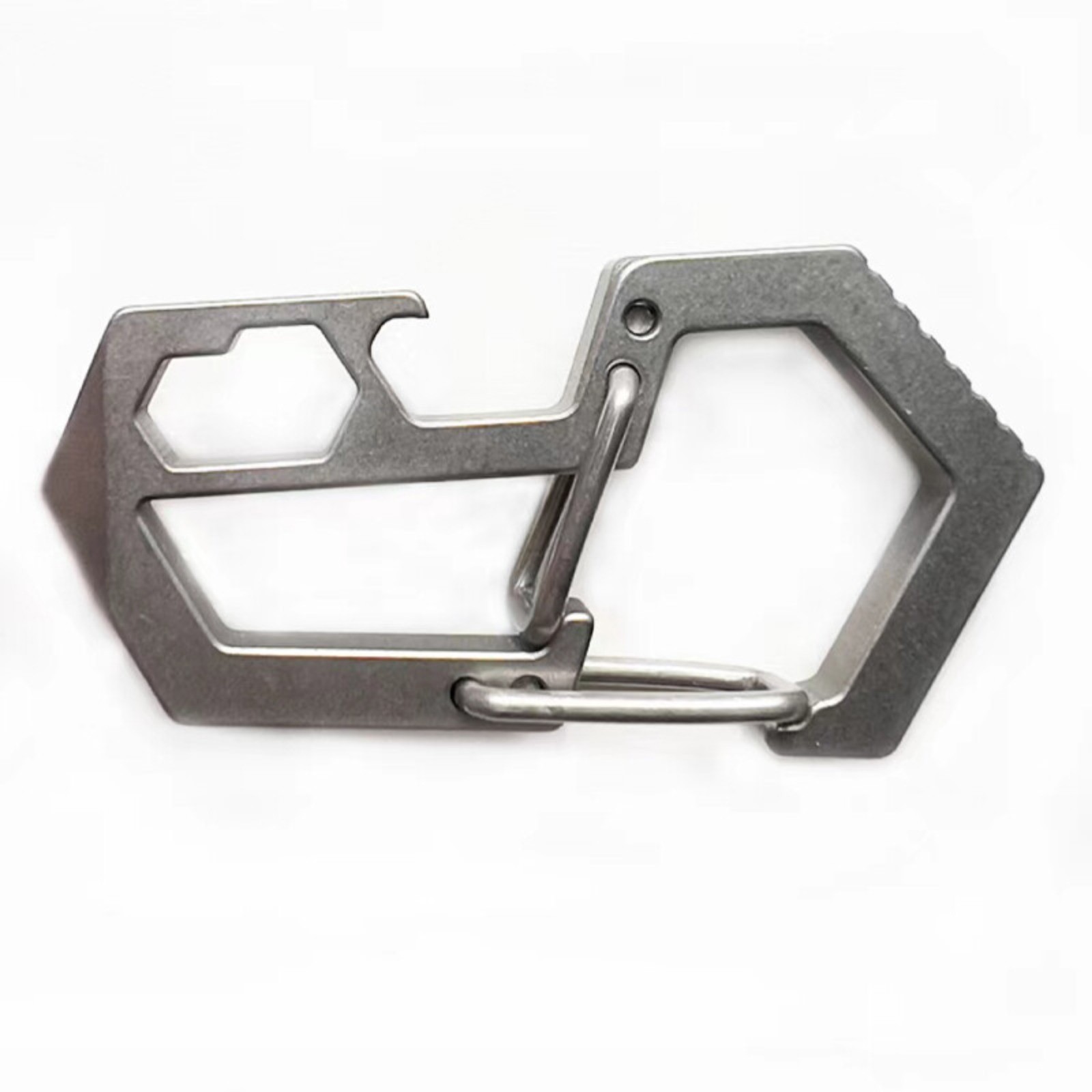 Titanium Alloy Keychain Carabiner Small Crowbar Opener EDC Outdoor Multi Tool