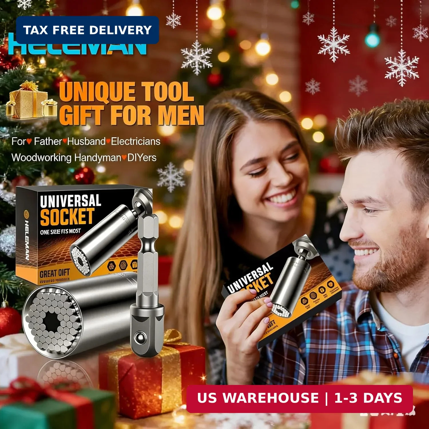 Fathers Day Dad Gifts from Daughter Son, Super Universal Socket Tools Gifts for