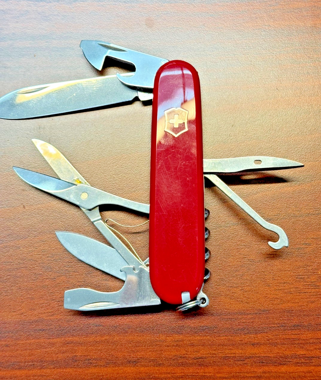 Swiss Army Knife, Red Climber, Victorinox 1.3703, 91mm, 14 Functions Used