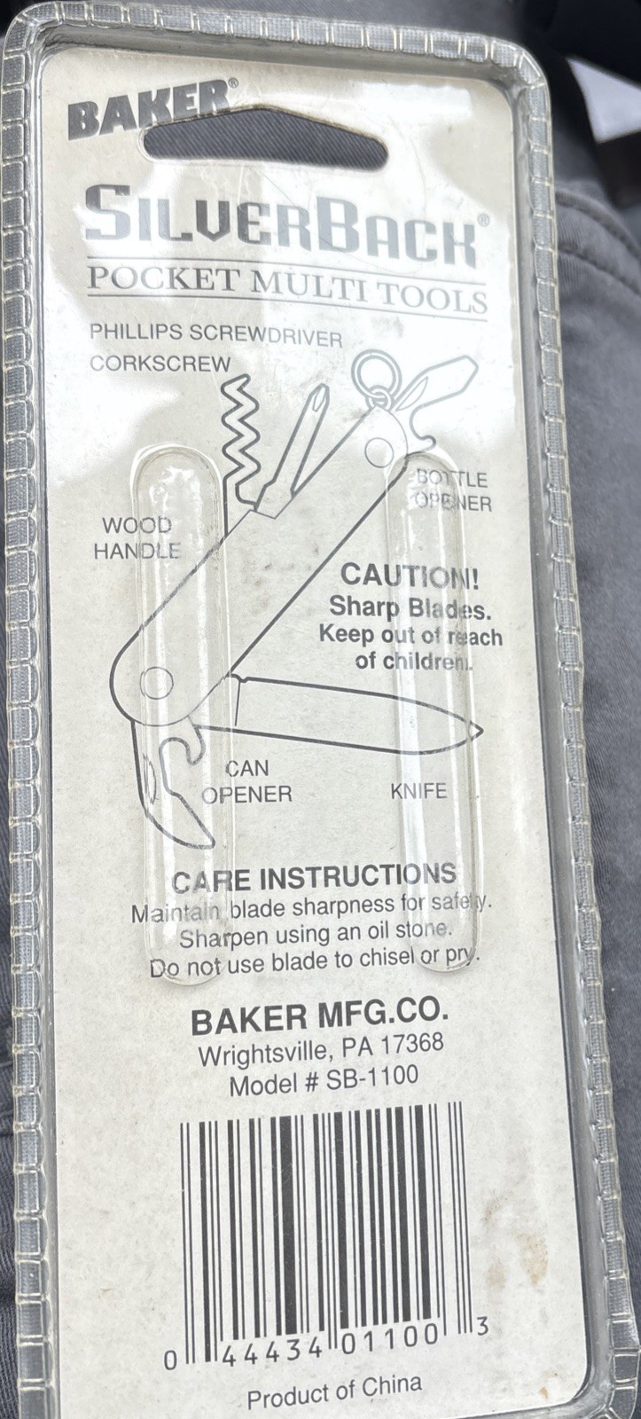 Baker Sliverback Pocket Knife Multi Tool SB-1100 Stainless Steel NEW Sealed NOS