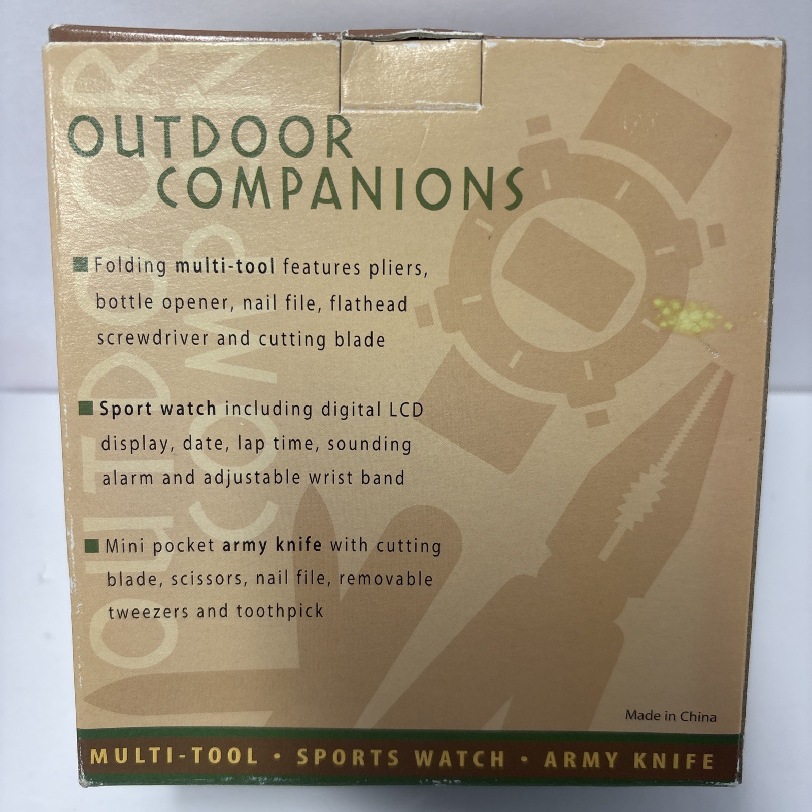 🌹New VTG Outdoor Companions Pocket Multi-Tool, Sports Watch, Pocket Knife Set
