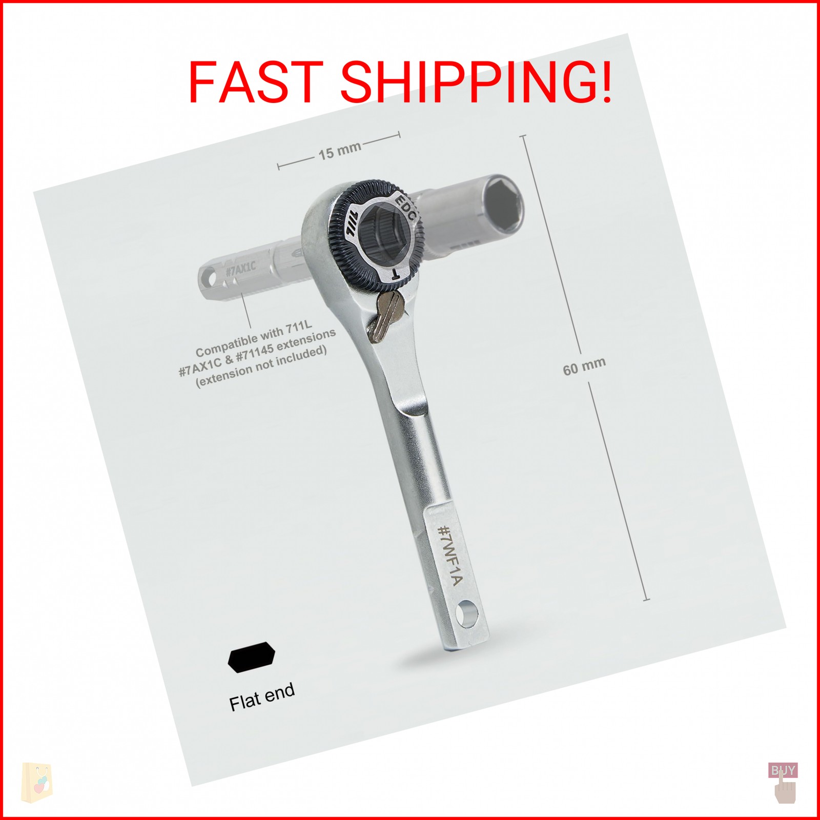 711L EDC Ratchet Wrench for Leatherman Multitools MK2 – Compact Flat End Screwdr