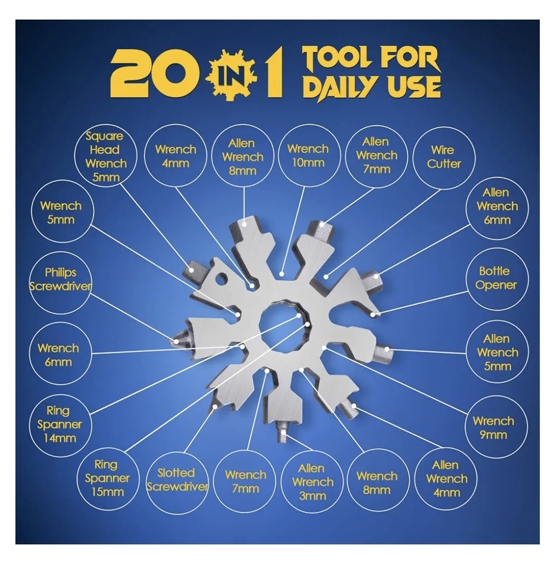 Snowflake Multitools – 20 in 1 Multi Tool – 2 Pack Set
