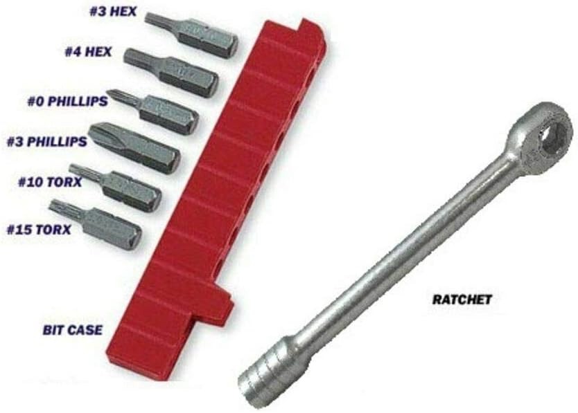 Swiss Army Ratchet With Bit Case & 6 Bits for SwissTool, Victorinox 3.0306, New