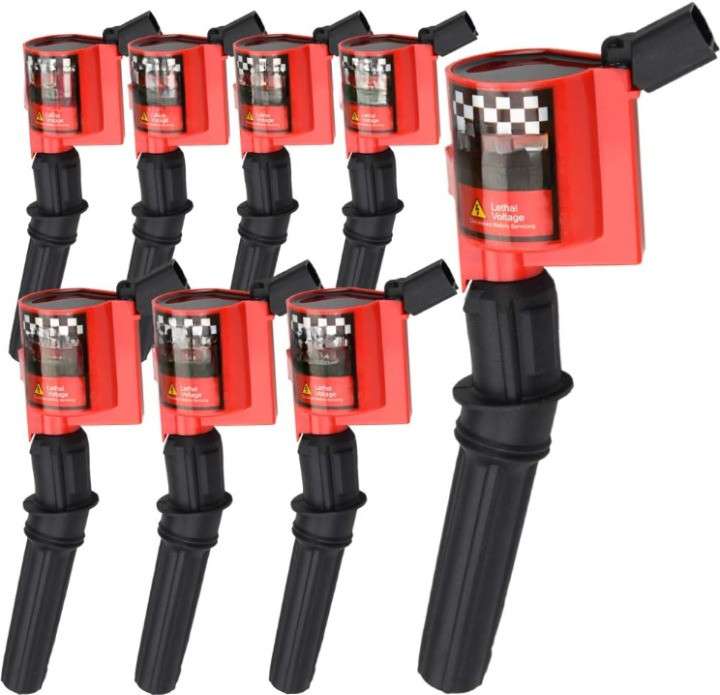 Bobinas Encendido 8 Pzs Alto Rendimiento Compatibles Ford 4.6/5.4L V8 Rojo,Nuevo