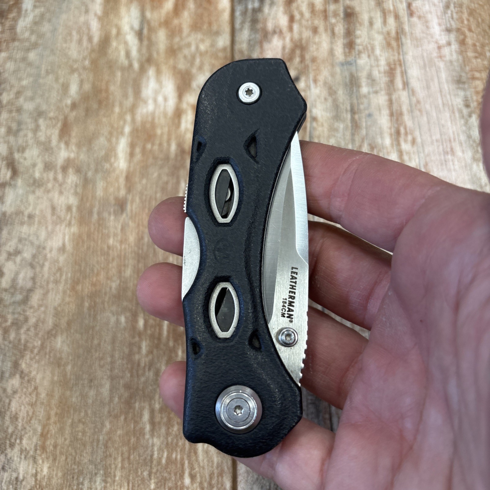 Rare! Leatherman K500X Knife-Multitool 154CM Folder Lockback Knife w/Carabiner