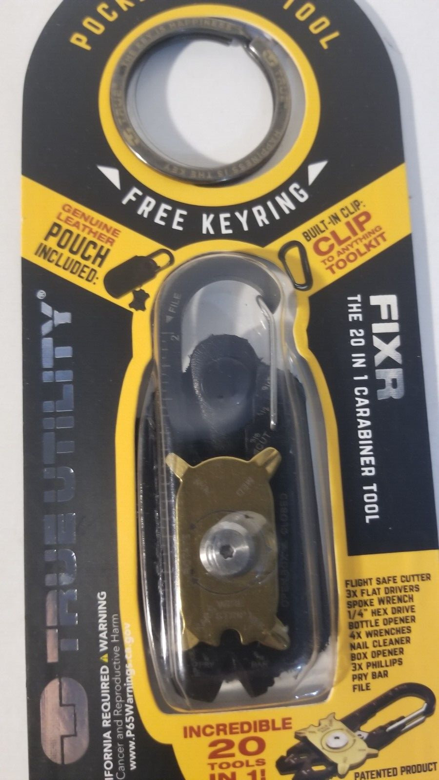 True Utility FIXR 20-in-1 Pocket Multi-Tool + Outdoor Products Waterproof Case
