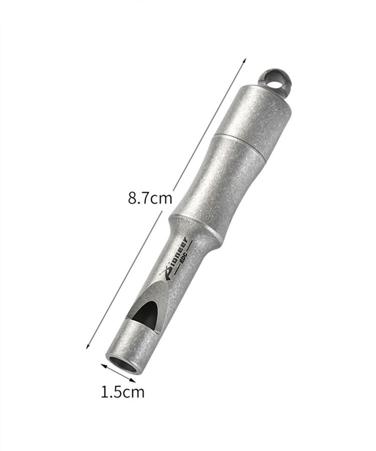 EDC Titanium Alloy Keychain Whistle w/ Waterproof Storage Box Outdoor Multi Uses