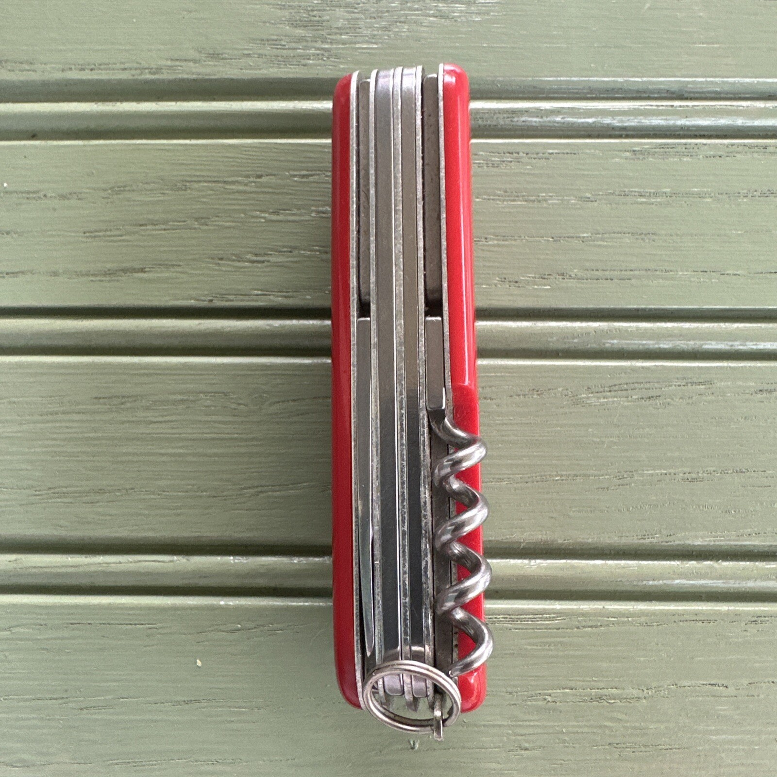 1976-1985 Red Victorinox Huntsman Swiss Army Knife, fish, hike, camp, EDC