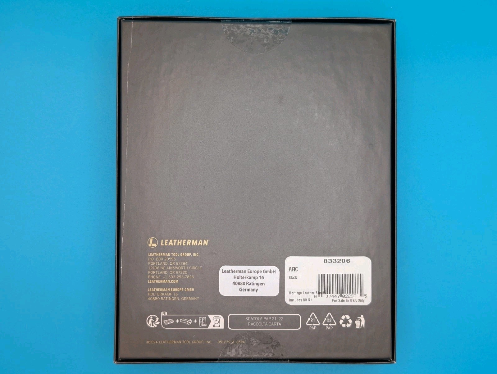Leatherman Arc Obsidian Multitool. Limited Edition w/Leather Sheath. NEW IN BOX!