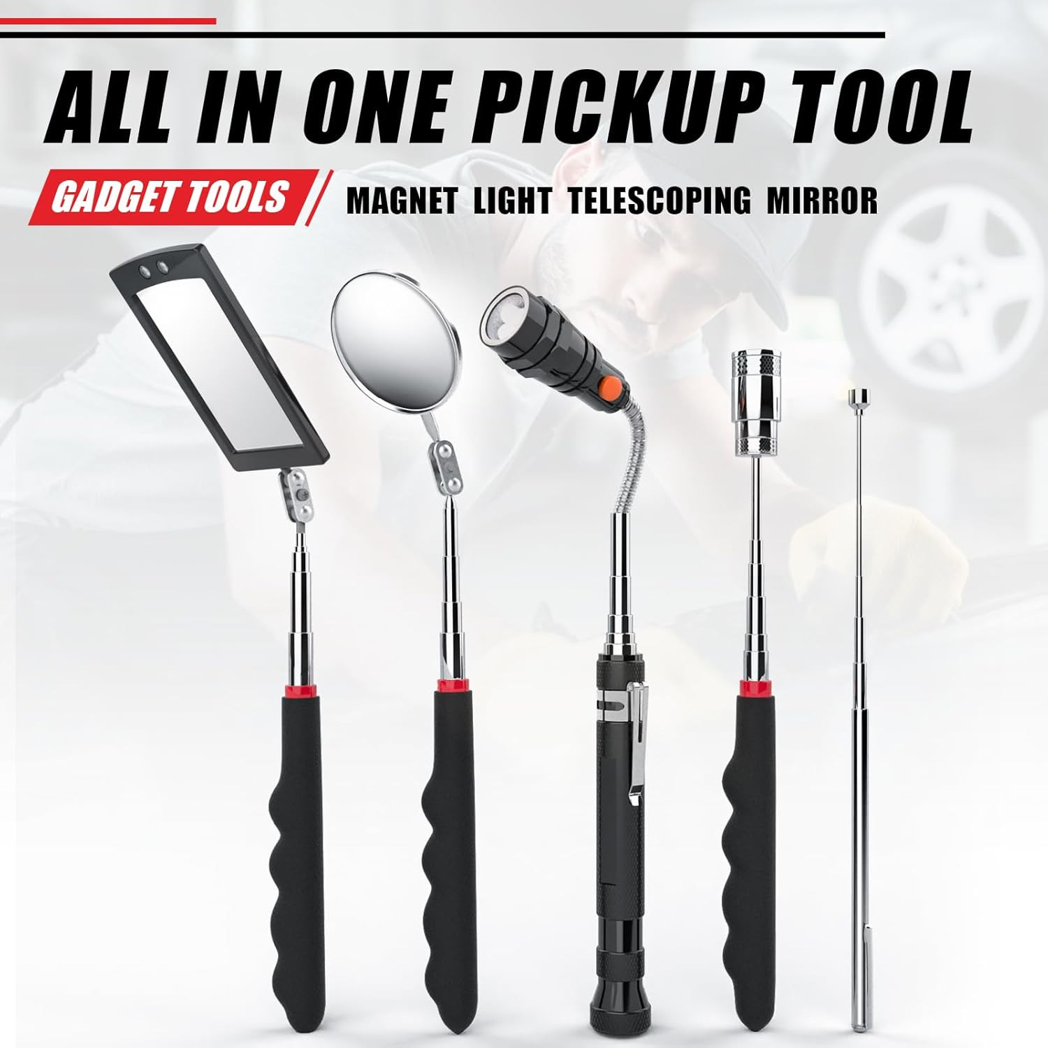 Fathers Day Dad Gifts, Telescoping Magnetic Pick up Tool Set, Extendable Magnet