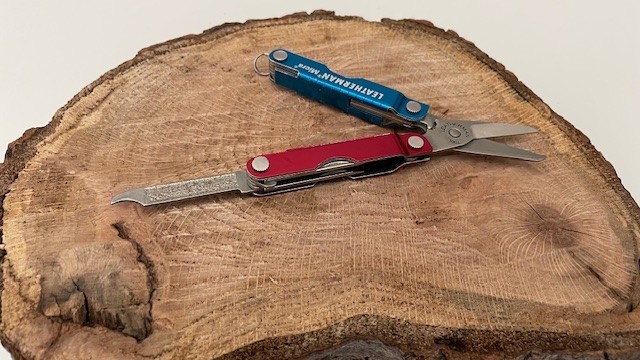 Leatherman Micra Multi Tool Stainless Steel Red& Blue Anodized Handled Scissors
