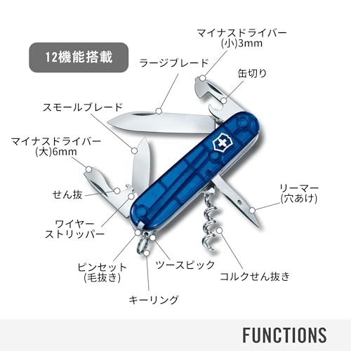 Victorinox Unisex’s Spartan Officer’s Knife Blue Transparent Pocket SizeNEW
