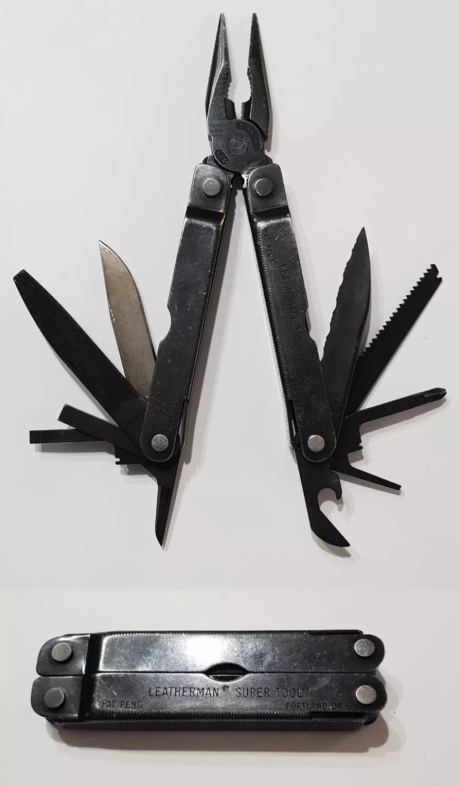 🔥 Leatherman Super Tool BO 1997 Retired Multi Tool Black Pat Pend Very Rare