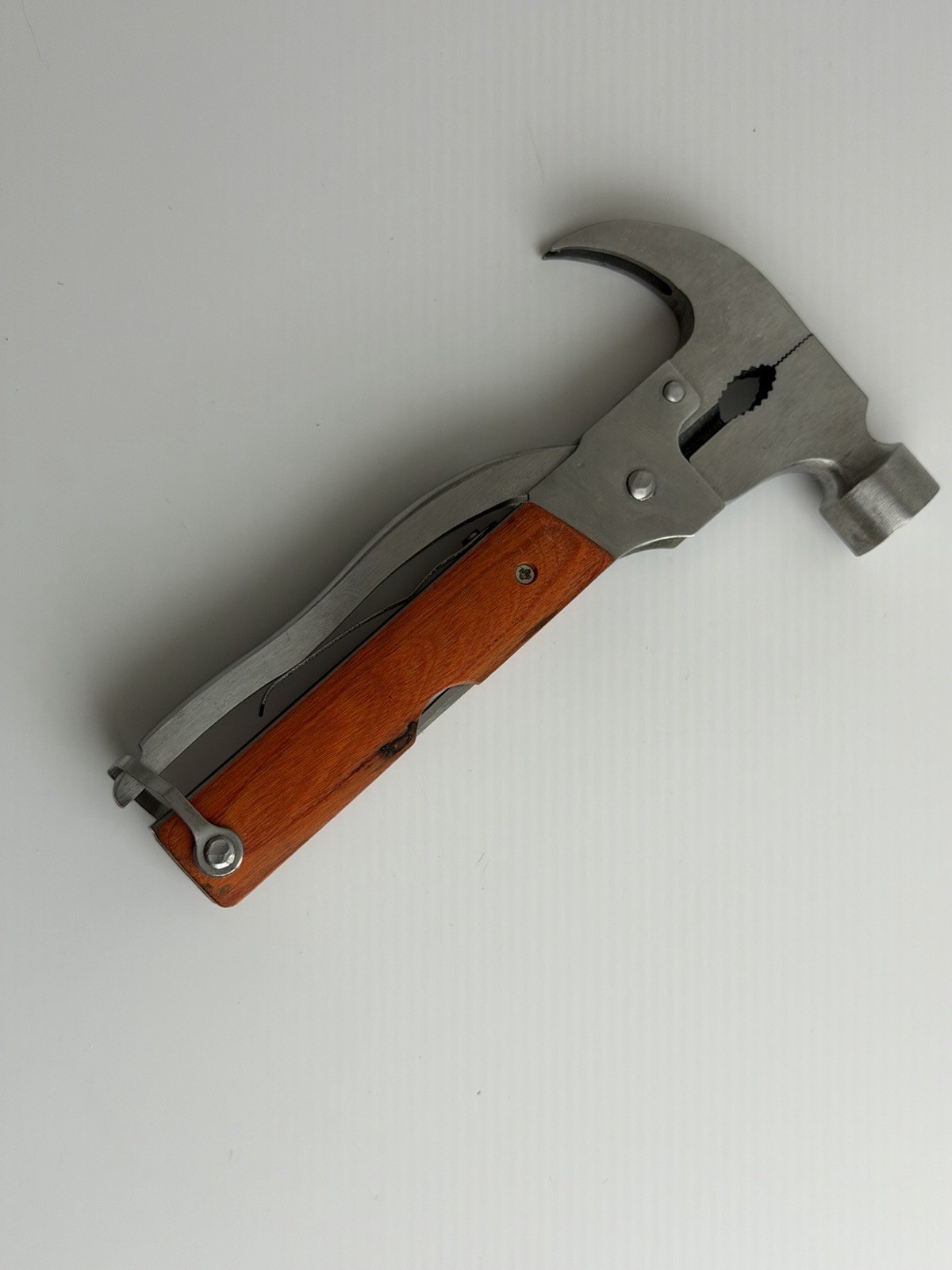 Bob Vila Signature Series Hammer Multitool Pliers Saw Knife Pocket Tool Wood
