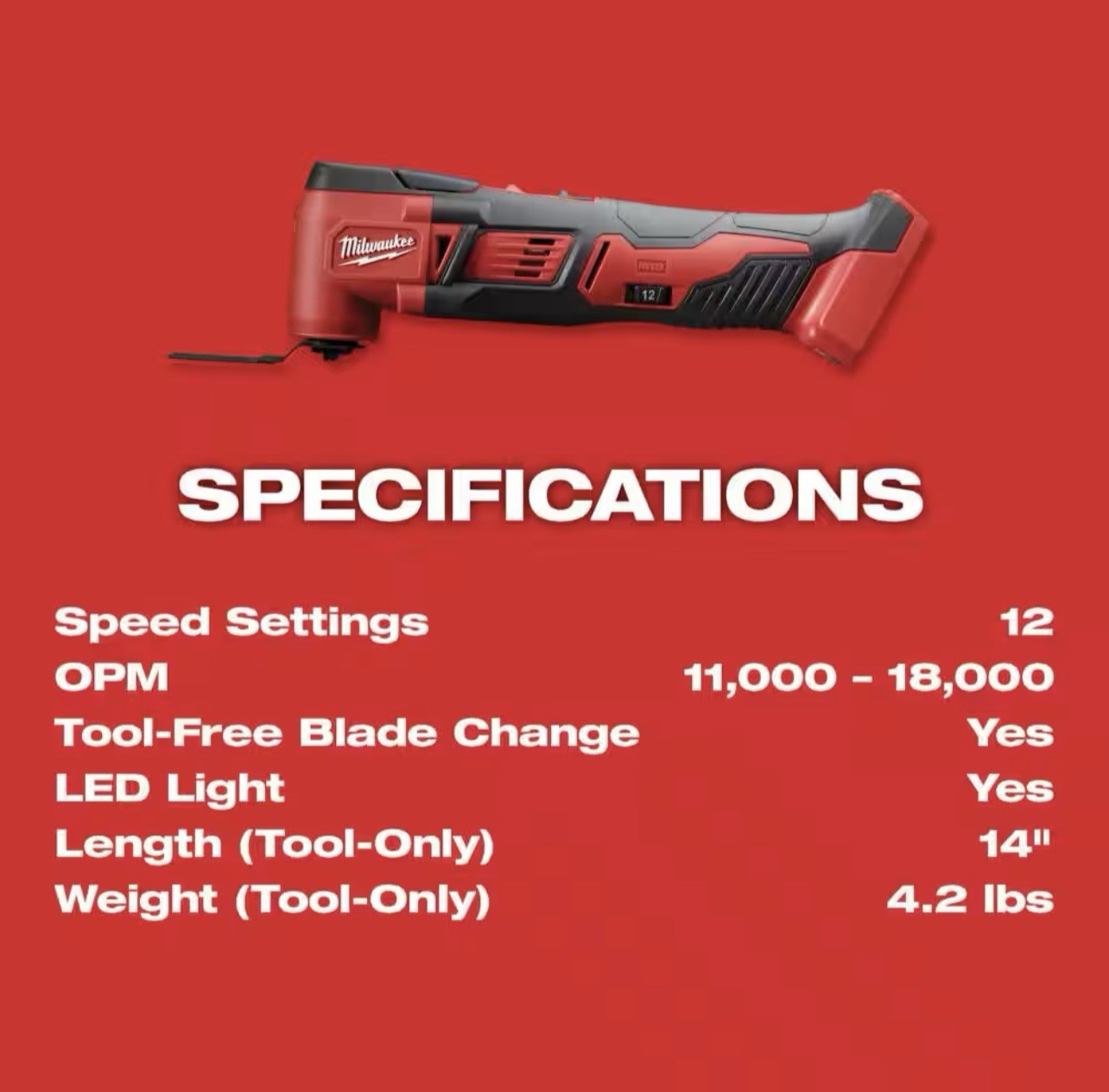 Milwaukee 2626-21 M18 18V Li-ion Cordless Oscillating Multi-Tool Kit (NEW)