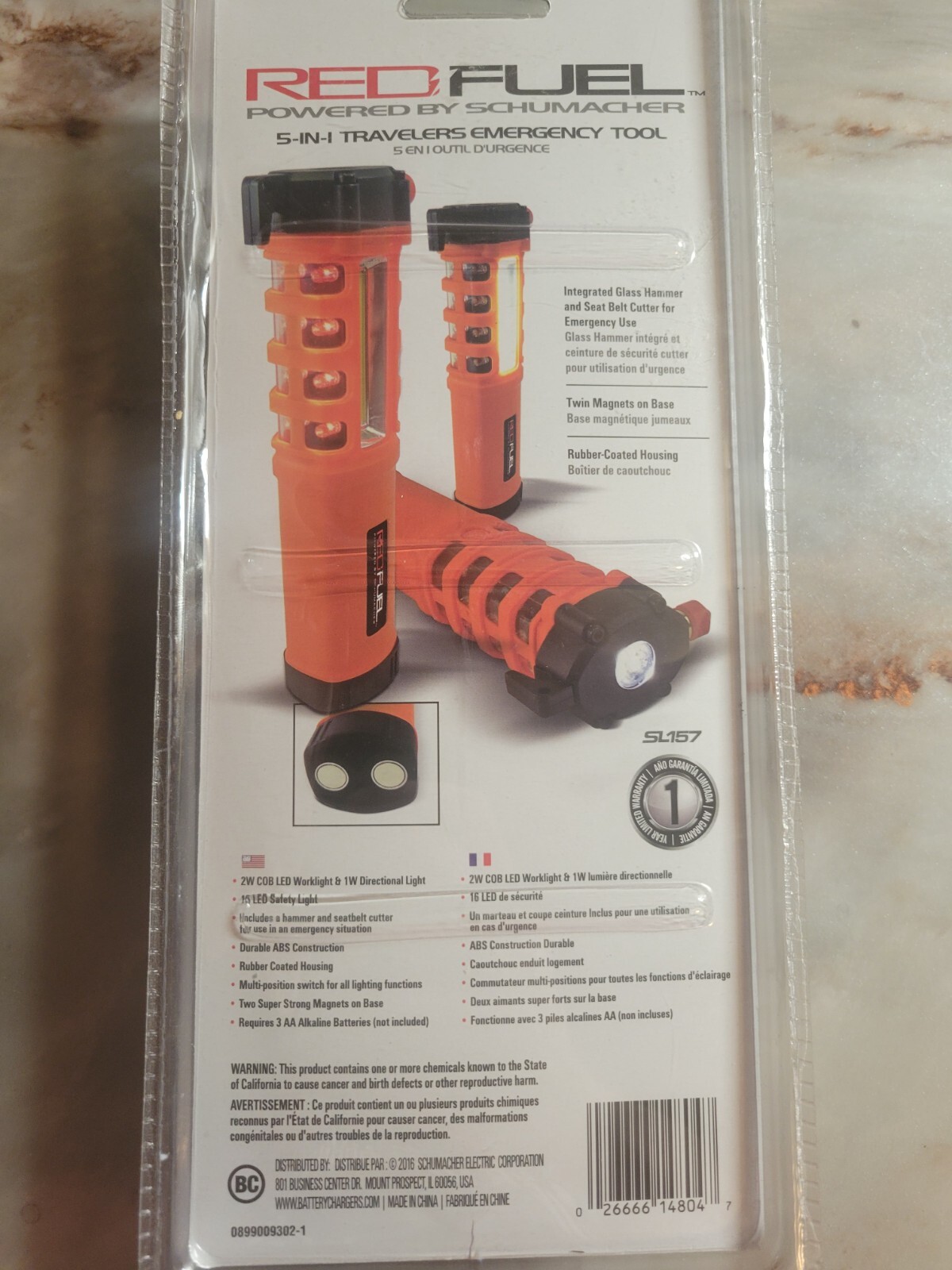 red fuel 5 in 1 travlers emergency tool