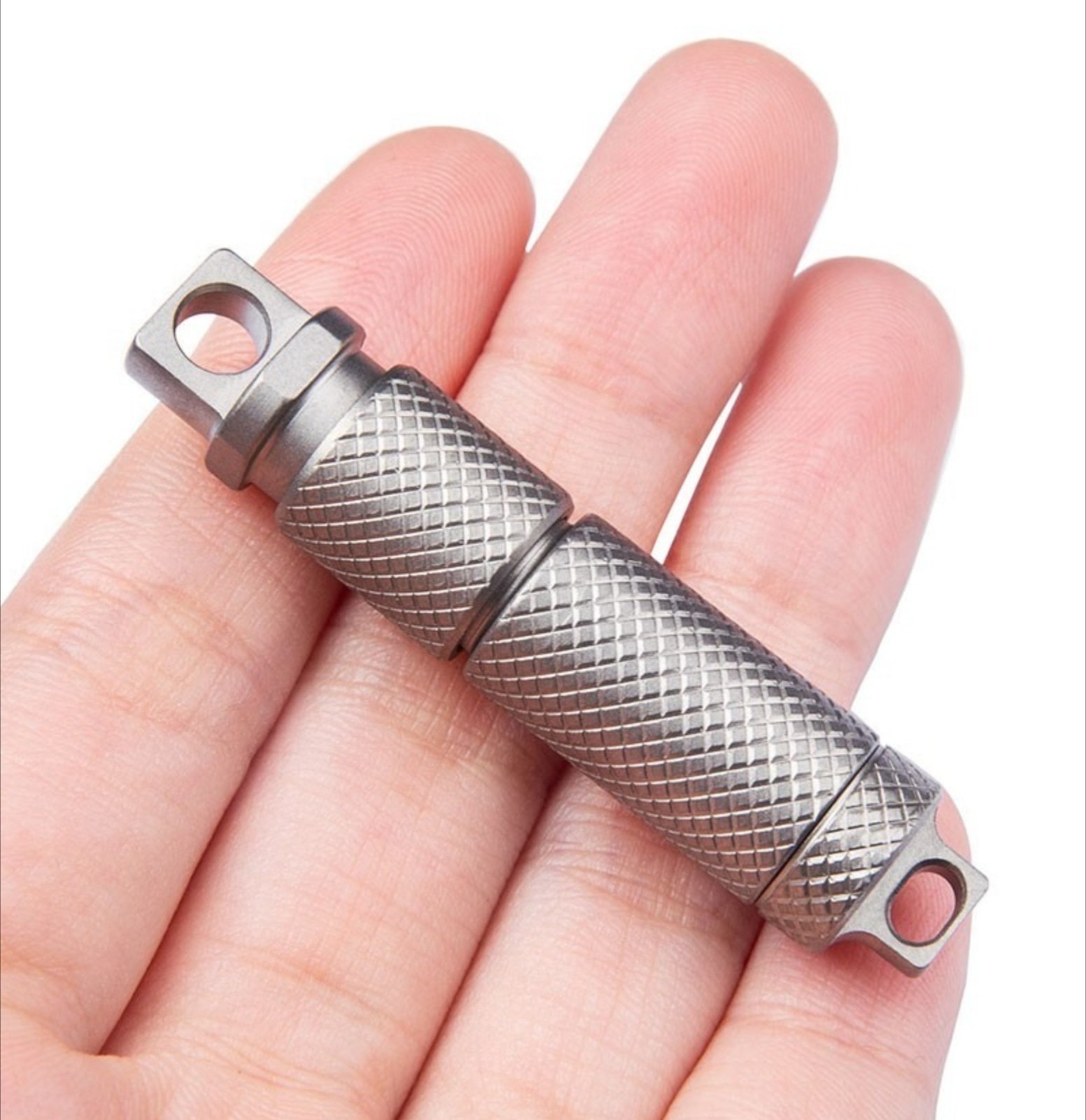 Hot Mini EDC Titanium Alloy Waterproof Case Portable Keychain Pendant Multi Tool