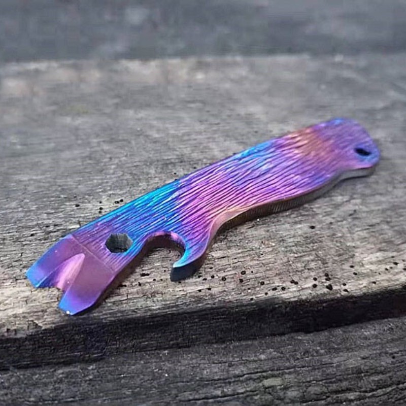 Titanium Alloy Home Tools EDC Pendant Crowbar Pry Bar Keychain Bottle Opener
