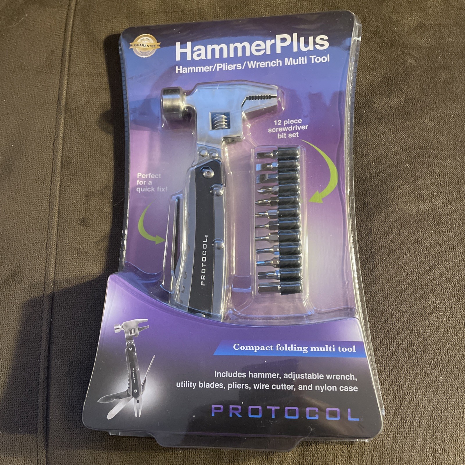 Protocol Hammer & Multi Hammer Pliers Wrench Knife Screwdriver 12 PIECE BIT Set
