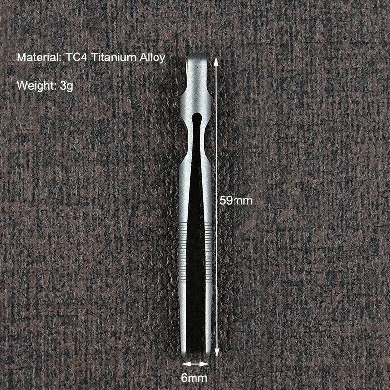 CNC Titanium Tweezers Pocket Mini Keychain Outdoor Lightweight Clamping EDC Tool