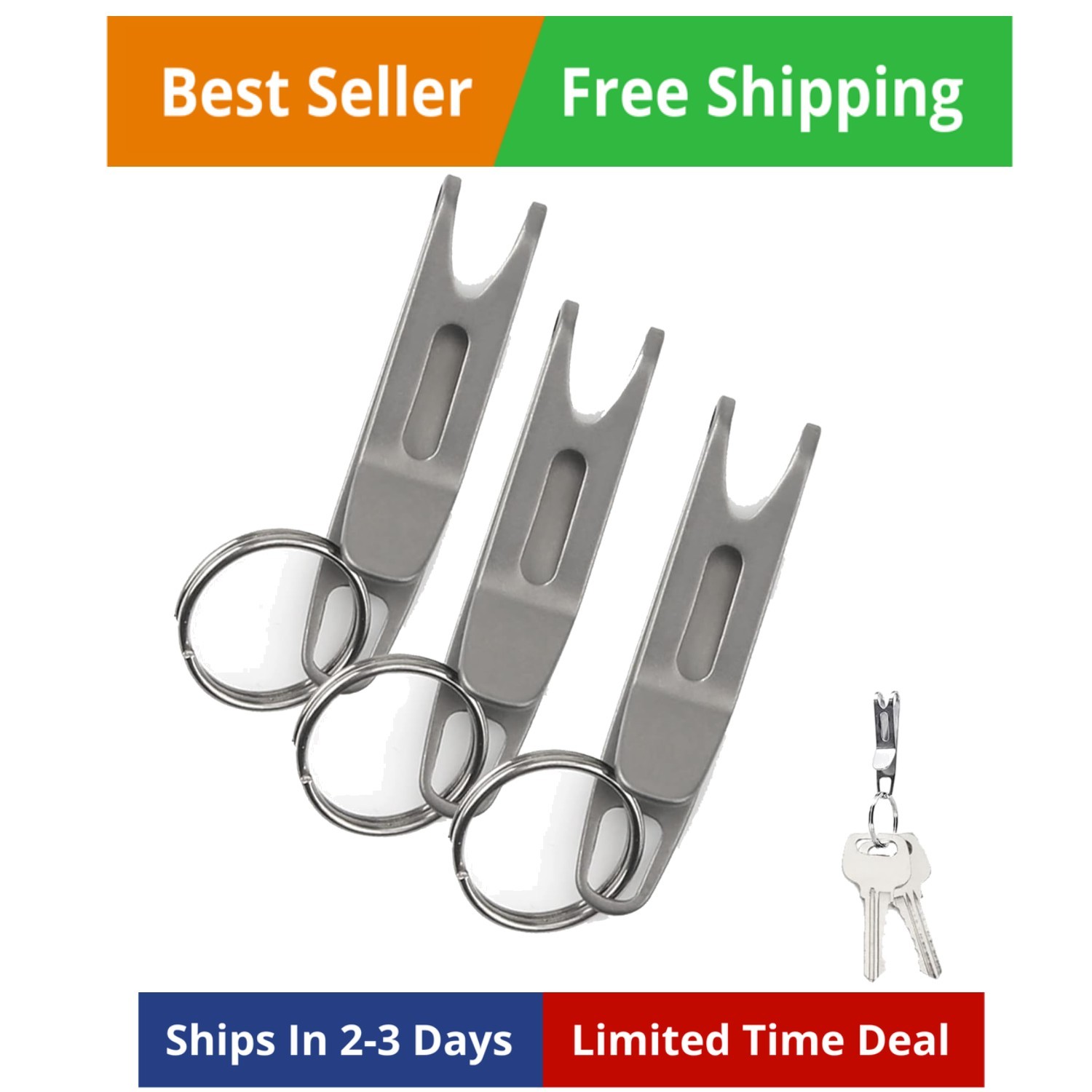 Mini Titanium Alloy Clasp with Key Ring, Outdoor Gear Pocket Suspension Clip …