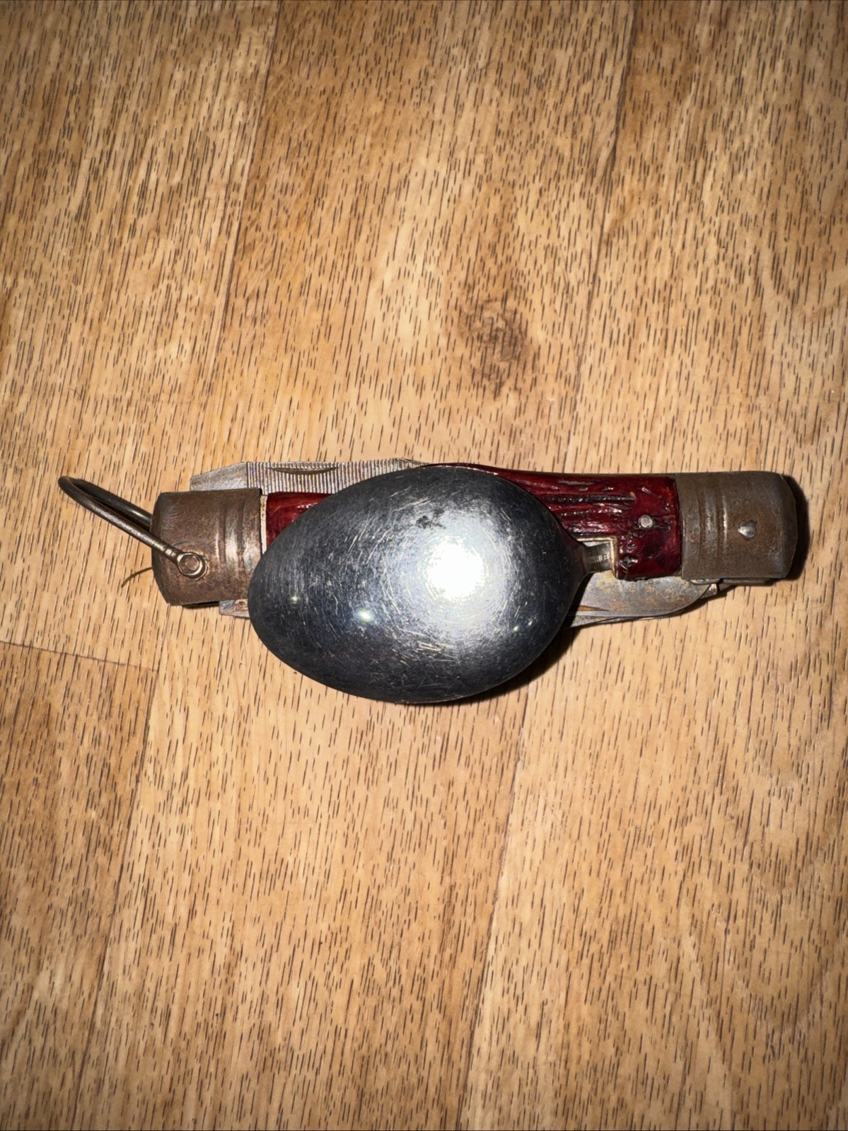 Vtg Camp Multi Tool Folding Pocket Knife Full Size Spoon Fork Saw Knife Camping