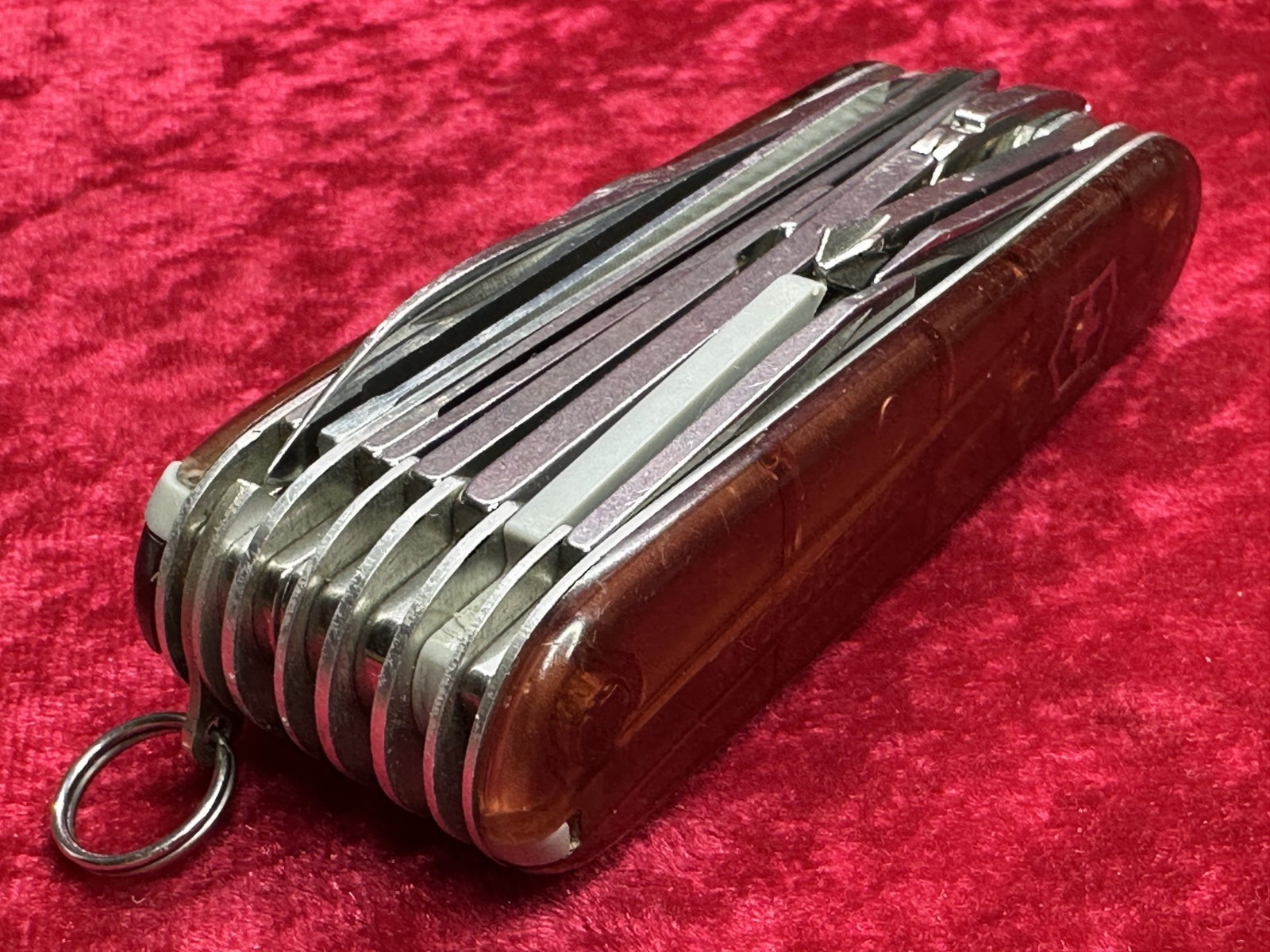 Victorinox SwissChamp Amber Orange Brown Transparent Swiss Army Knife Vintage