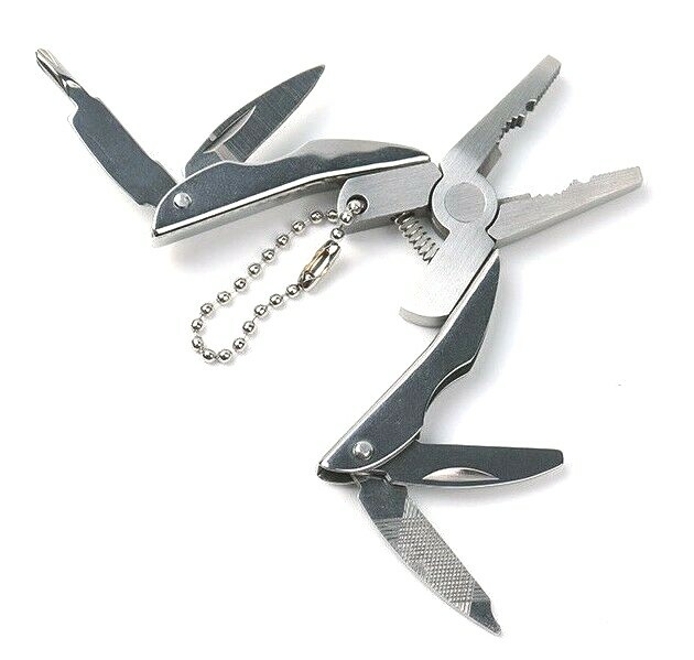 Portable Multi-Function Tool Key-Chain Plier Screwdriver Knife Nail File $15