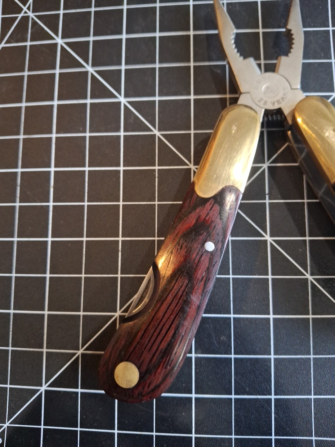 HUSKY 25 Years 25th Anniversary Limited Edition Multi-Tool Brass Wood Vtg USA