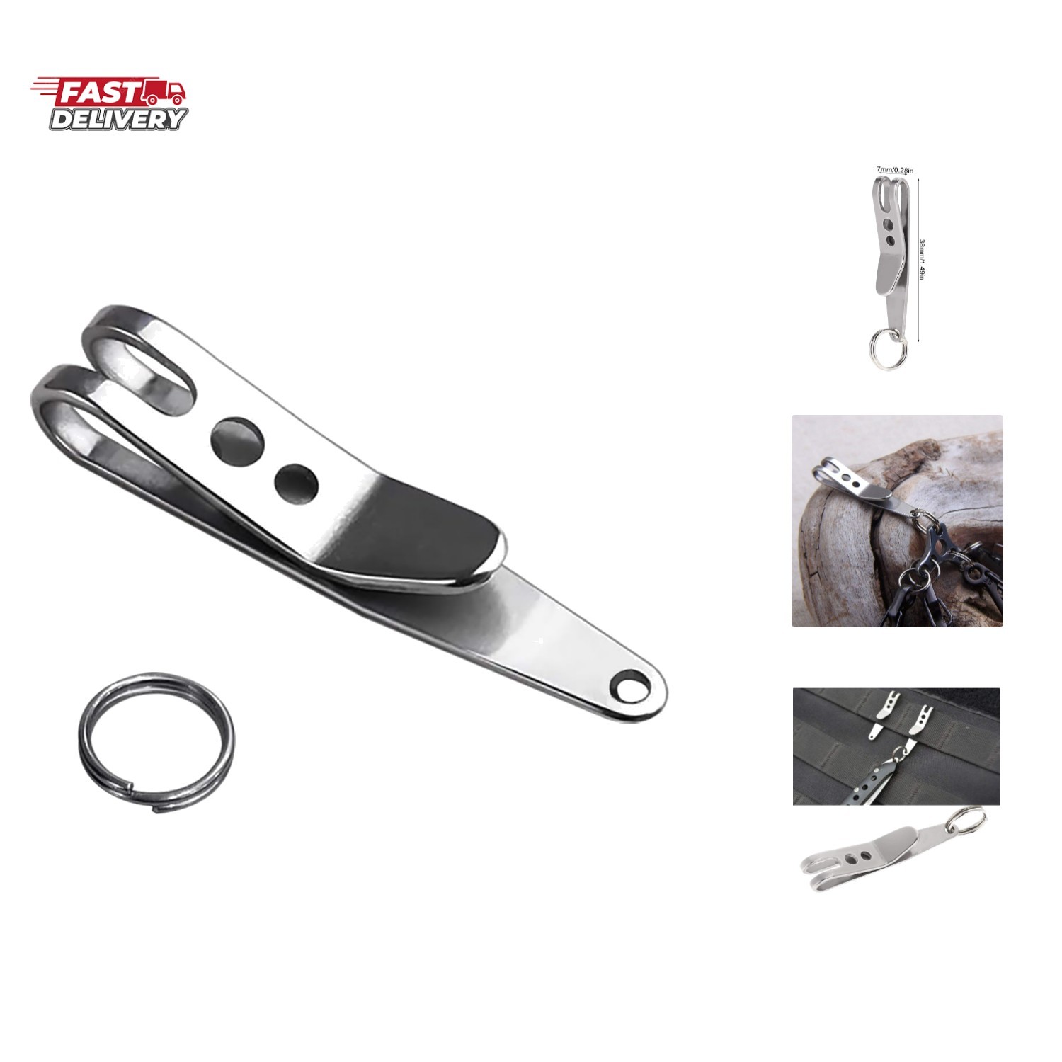 Deep Carry Pocket Clip Nano2 Pack, Stainless Steel Multi-Purpose Suspension C…