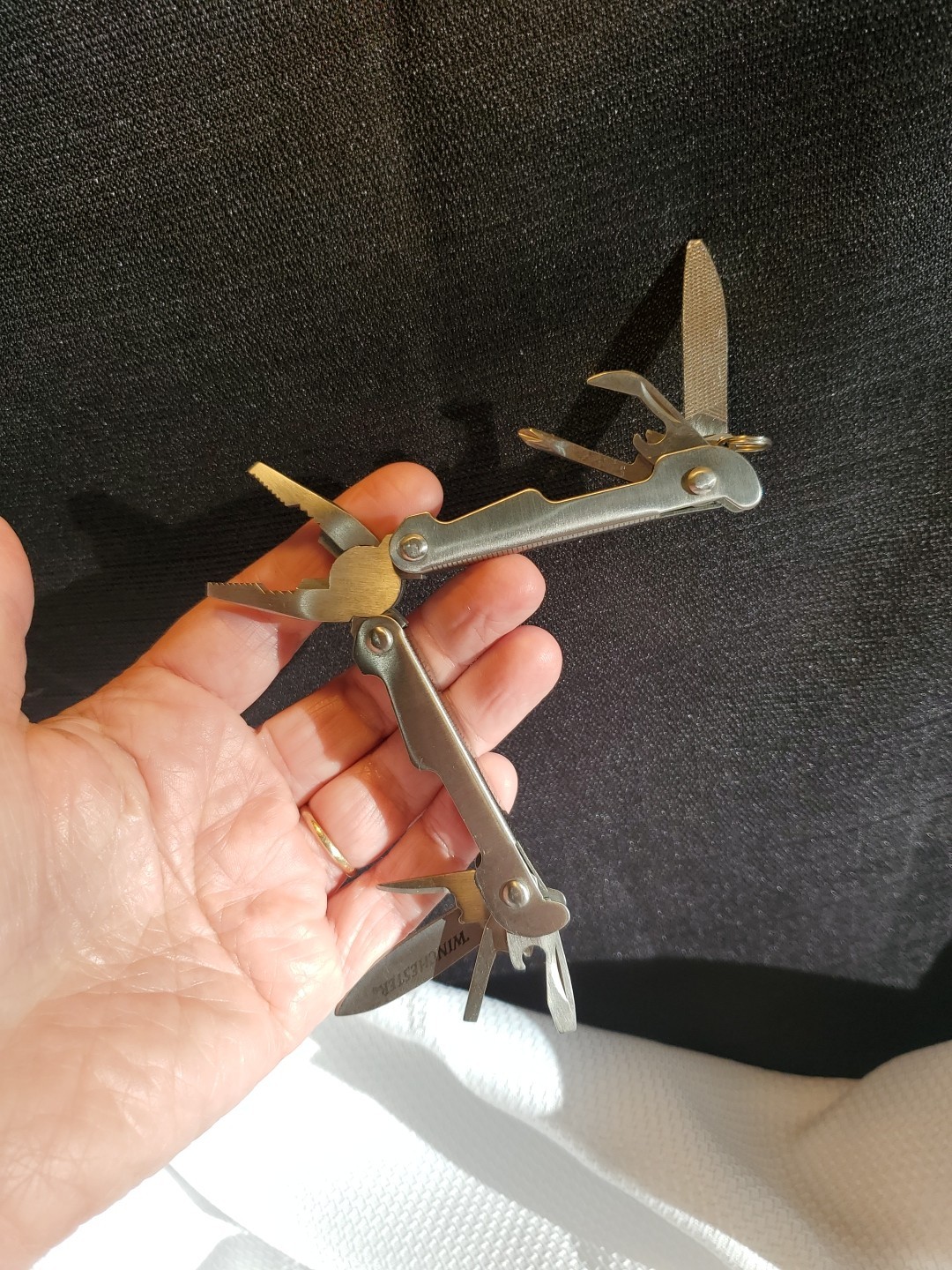 Winchester Multitool With Canvas Belt Case Knife Pliers Saw Screwdriver Punch