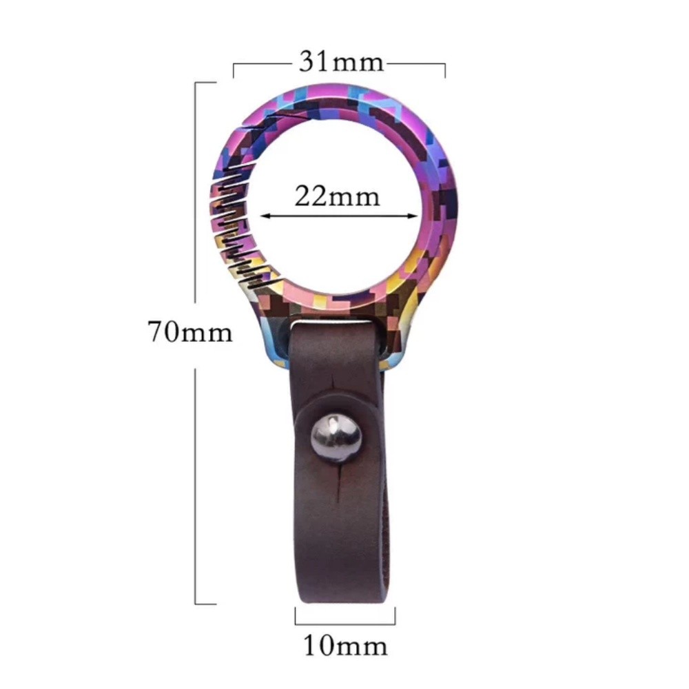 Colorful Titanium Alloy Genuine Leather Car Keychain Ring Buckle Belt Waist