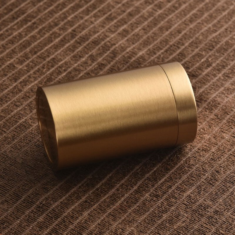 Solid Brass Sealed Tank Tea Caddy Container Portable Metal Storage Box 250g EDC