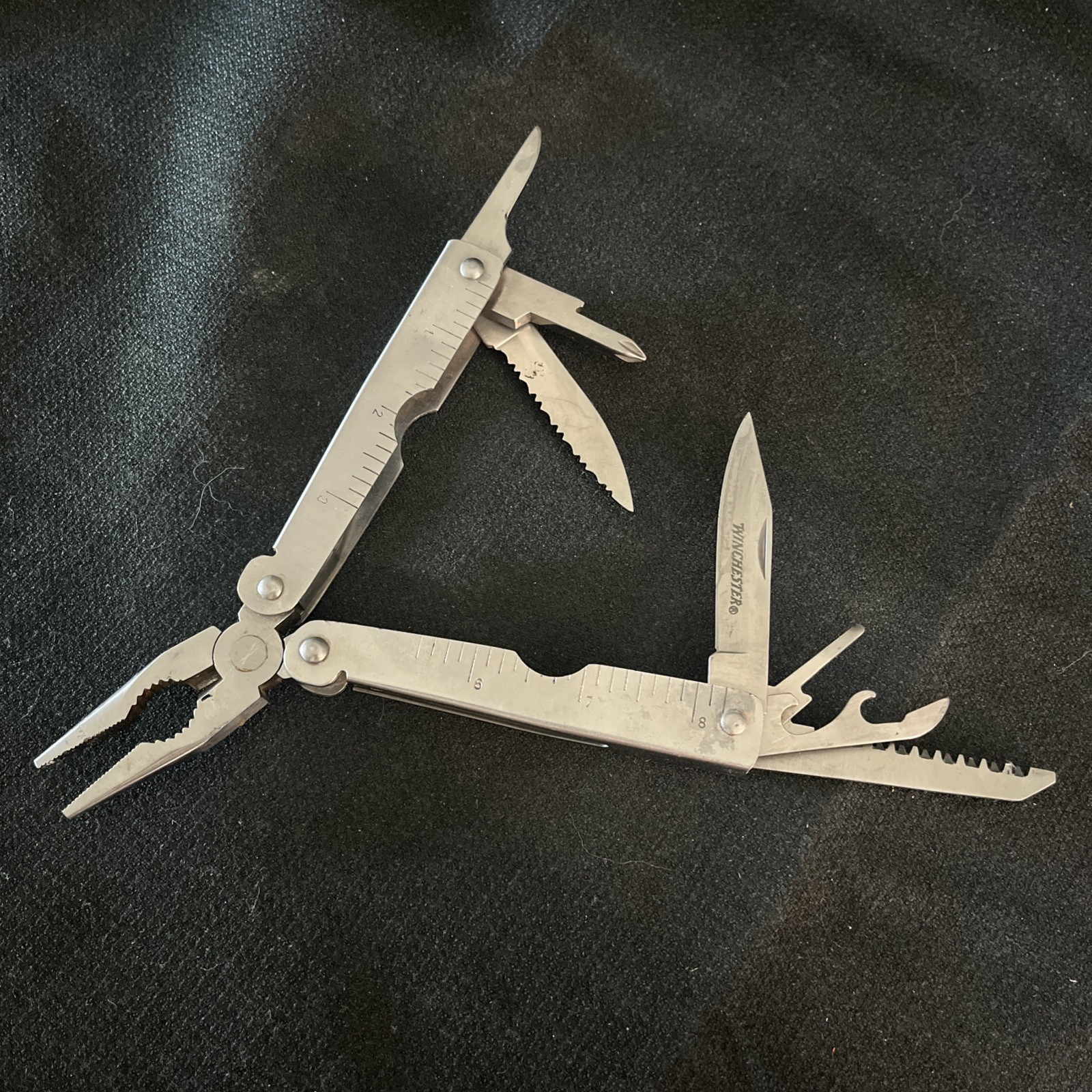 Winchester Stainless Steel Multi-Tool Pliers Serrated Knife Sheath 4 1/2”