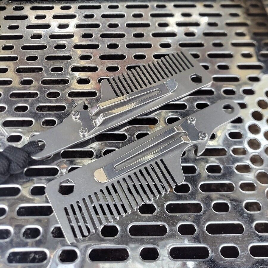 EDC Titanium Alloy Men Comb Hair And Beard Outdoor Pocket Multifunction Tool NEW