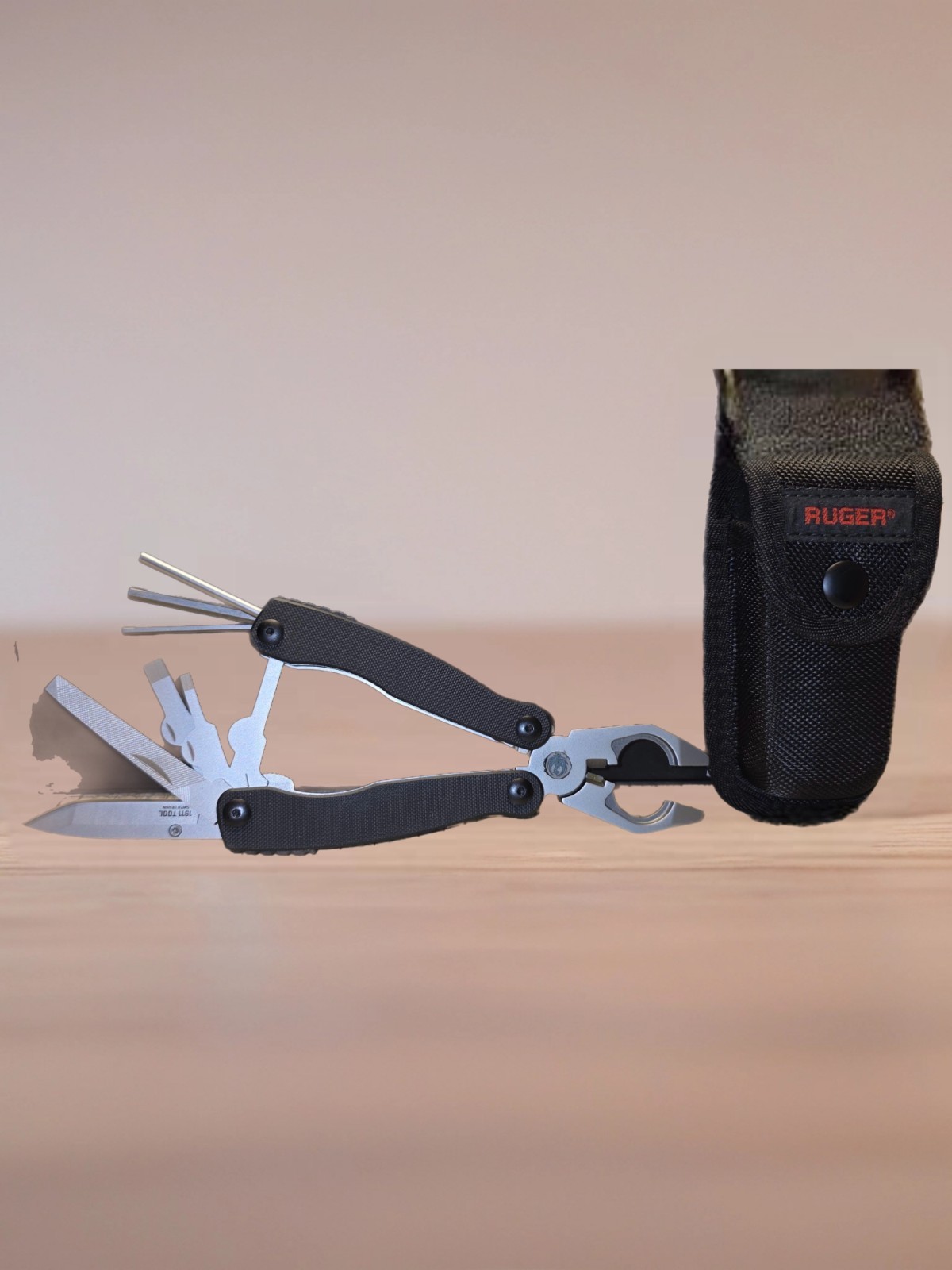 Ruger 1911 Multi-Tool R5100 Black G10 w/ Sheath Pliers & Wrench