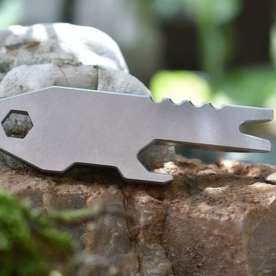 D2 Alloy Steel Copper Inlaid Heat Treated High Hardness EDC Crowbar Multi Tool